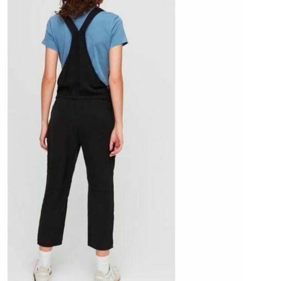 Aritiza Wilfred Free Valletta Overalls Cropped Twill Overalls in Black Sz. Small - Picture 3 of 10